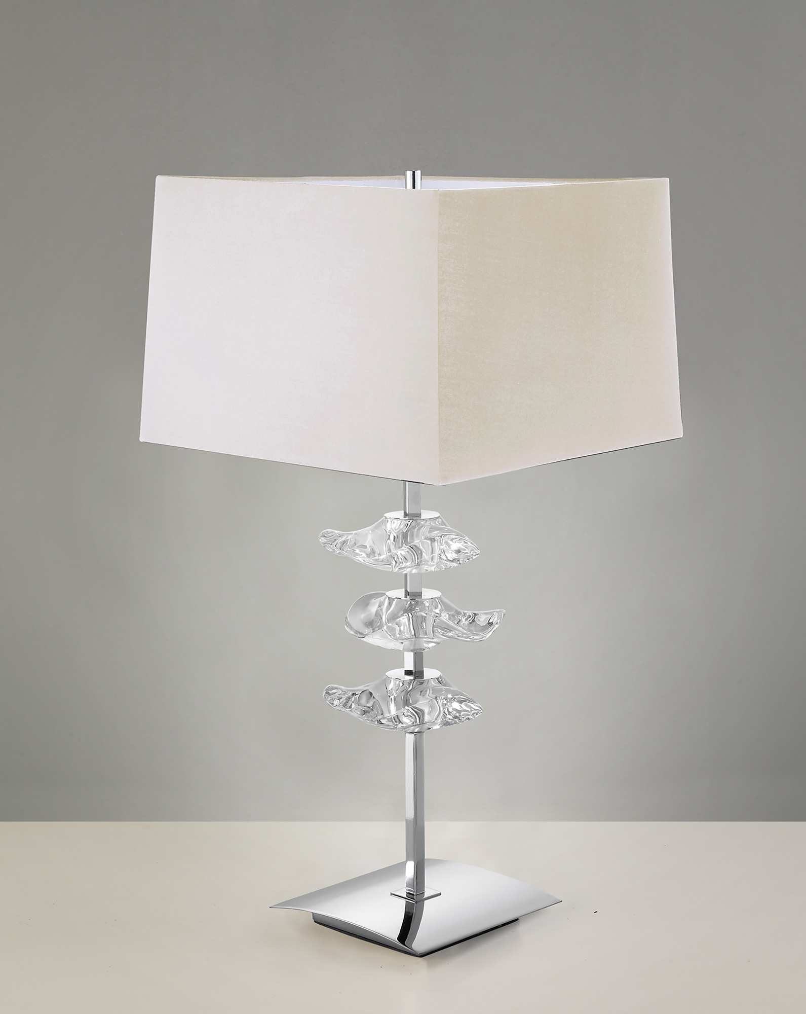 Akira Polished Chrome-Cream Table Lamps Mantra Shaded Table Lamps